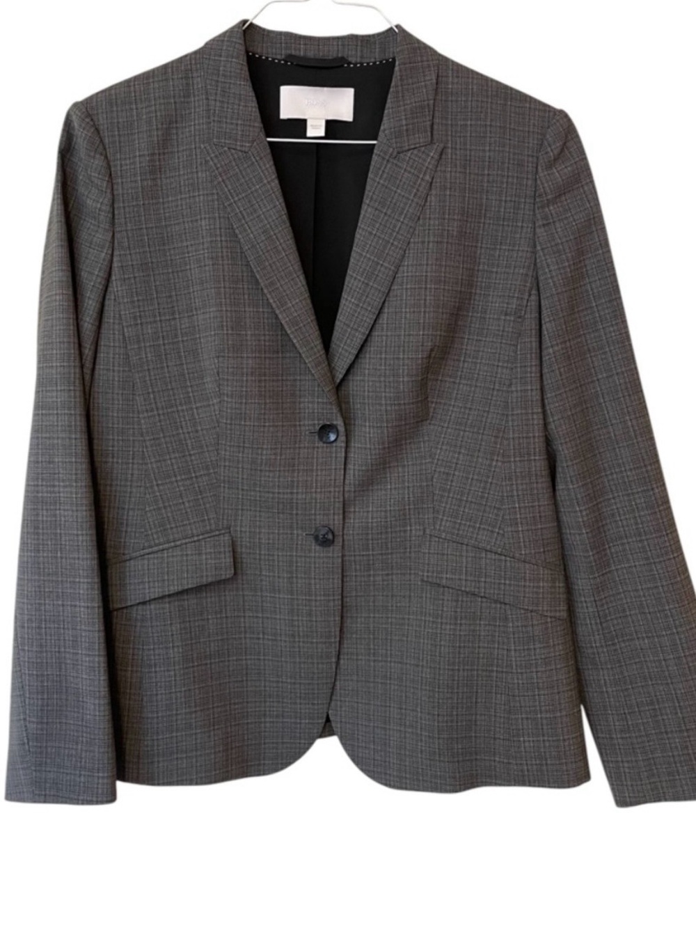 Boss Hugo Boss JULEA1 Virgin Wool Plaid Blazer Womens US 10 Career Wear Stretch